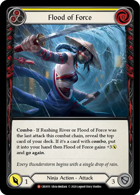 Flood of Force YELLOW CRU055 - Crucible of War - Flesh and blood card