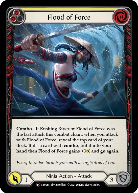 Flood of Force YELLOW U-CRU055-RF - Crucible of War - Unlimited - Flesh and blood card