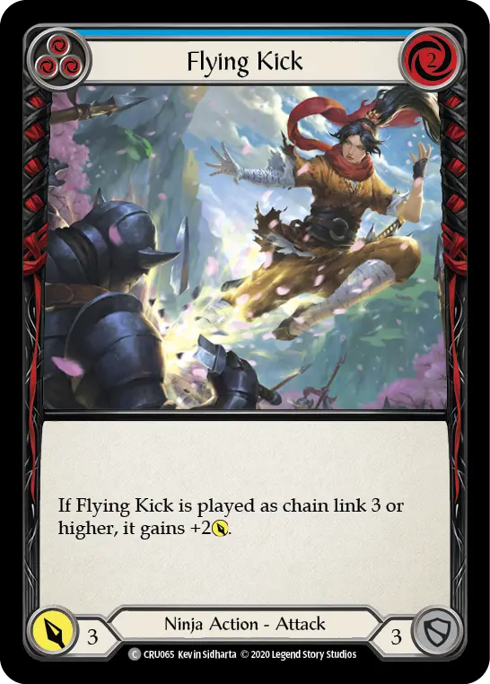 Flying Kick BLUE CRU065 - Crucible of War - Flesh and blood card