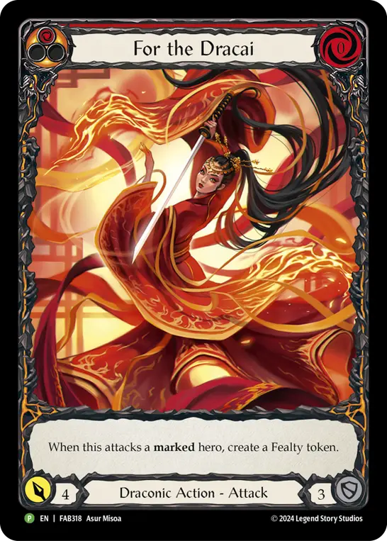 For the Dracai RED FAB318-RF - Battle Hardened - The Hunted - Flesh and blood card