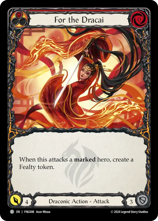 For the Dracai RED FNG008 - The Hunted Blitz Deck - Fang - Flesh and blood card