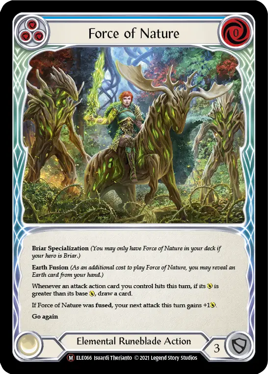 Force of Nature BLUE U-ELE066-RF - Tales of Aria - Unlimited - Flesh and blood card