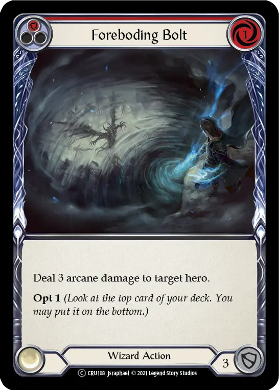 Foreboding Bolt RED U-CRU168-RF - Crucible of War - Unlimited - Flesh and blood card
