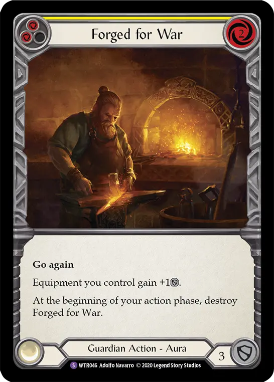 Forged for War YELLOW R-WTR046 - Welcome to Rathe - Unlimited Revised - Flesh and blood card