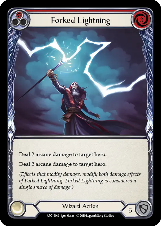 Forked Lightning RED ARC120 - Arcane Rising - Flesh and blood card