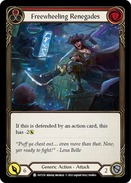 Freewheeling Renegades RED OUT210 - Outsiders - Flesh and blood card