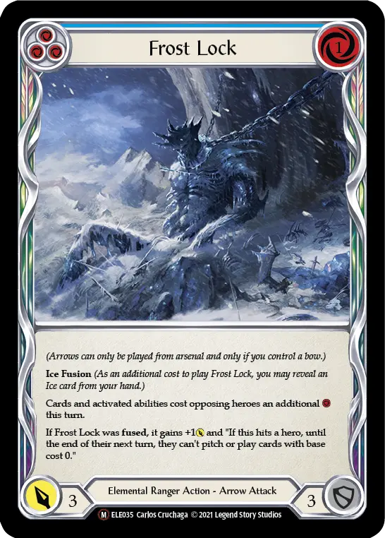 Frost Lock BLUE U-ELE035-RF - Tales of Aria - Unlimited - Flesh and blood card