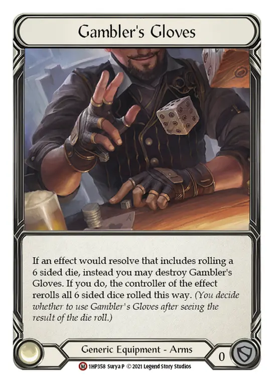 Gambler's Gloves 1HP358 - History Pack 1 - Flesh and blood card