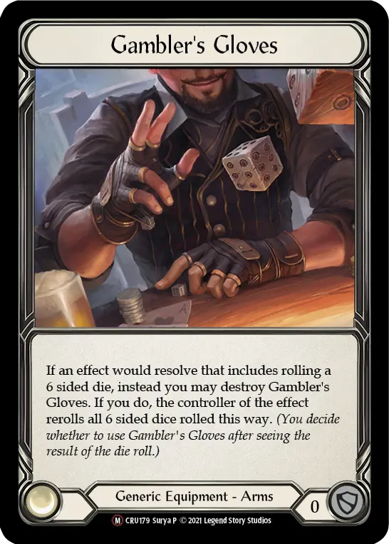 Gambler's Gloves U-CRU179-RF - Crucible of War - Unlimited - Flesh and blood card