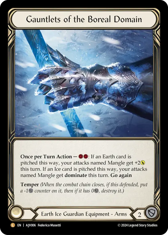 Gauntlets of the Boreal Domain AJV006-RF - Armory Deck Origins - Jarl Vetreiði - Flesh and blood card