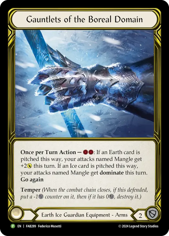 Gauntlets of the Boreal Domain FAB289-GF - Premier Organized Play - The Hunted - Flesh and blood card