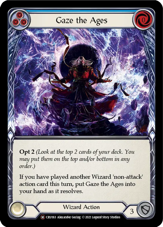 Gaze the Ages BLUE U-CRU163-RF - Crucible of War - Unlimited - Flesh and blood card