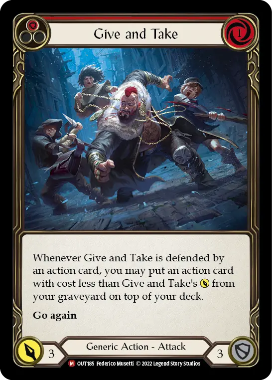 Give and Take RED OUT185 - Outsiders - Flesh and blood card