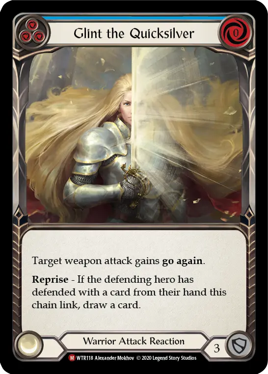 Glint the Quicksilver BLUE U-WTR118-RF - Welcome to Rathe - Unlimited - Flesh and blood card