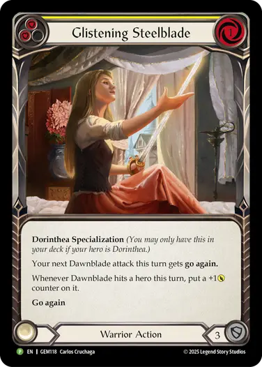 Glistening Steelblade GEM118-RF - GEM - Pack 4 - Flesh and blood card