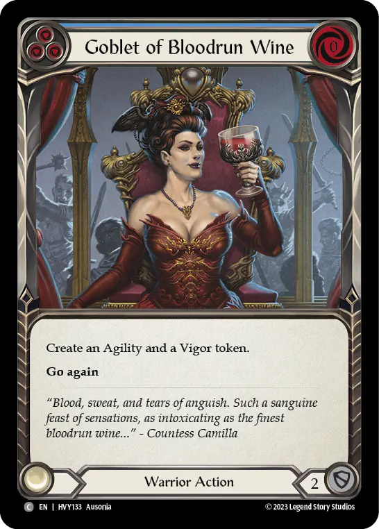 Goblet of Bloodrun Wine BLUE HVY133 - Heavy Hitters - Flesh and blood card