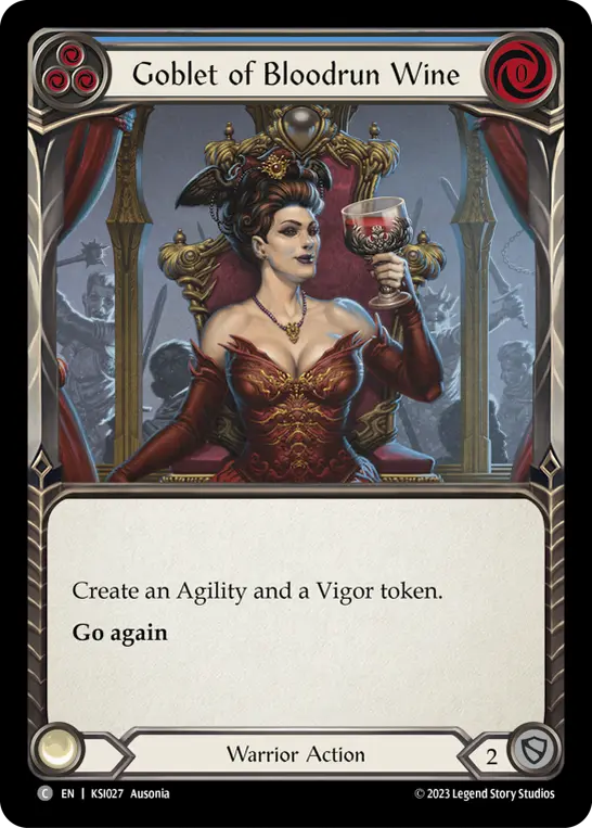 Goblet of Bloodrun Wine BLUE KSI027 - Kassai - Heavy Hitters Blitz Deck - Flesh and blood card