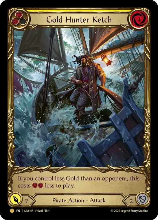 Gold Hunter Ketch YELLOW SEA165-TP - High Seas - Treasure Pack - Flesh and blood card