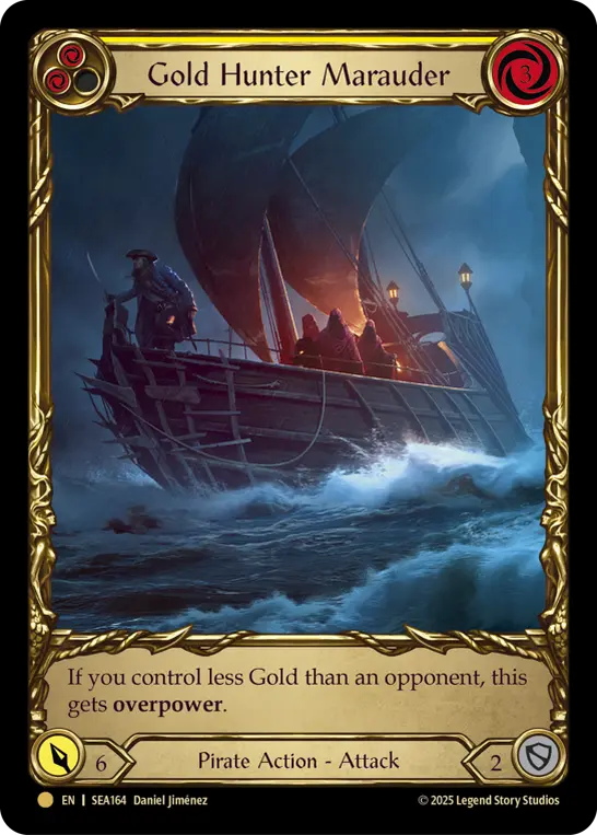 Gold Hunter Marauder YELLOW SEA164-TP - High Seas - Treasure Pack - Flesh and blood card