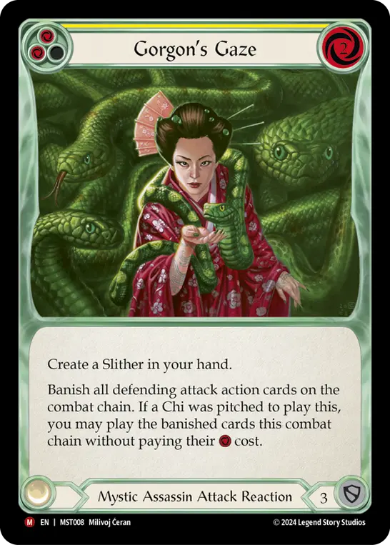 Gorgon's Gaze YELLOW MST008 - Part the Mistveil - Flesh and blood card