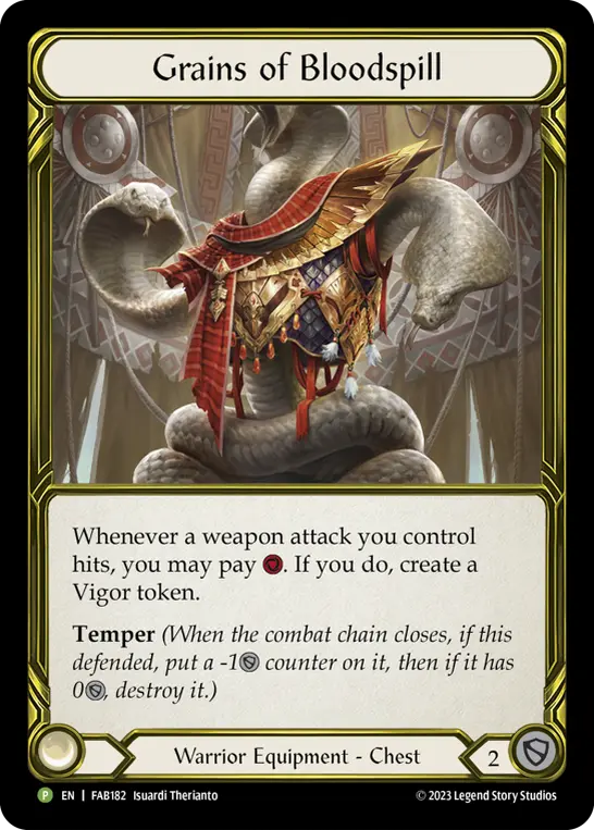 Grains of Bloodspill FAB182-GF - Premier Organized Play - Heavy Hitters - Flesh and blood card