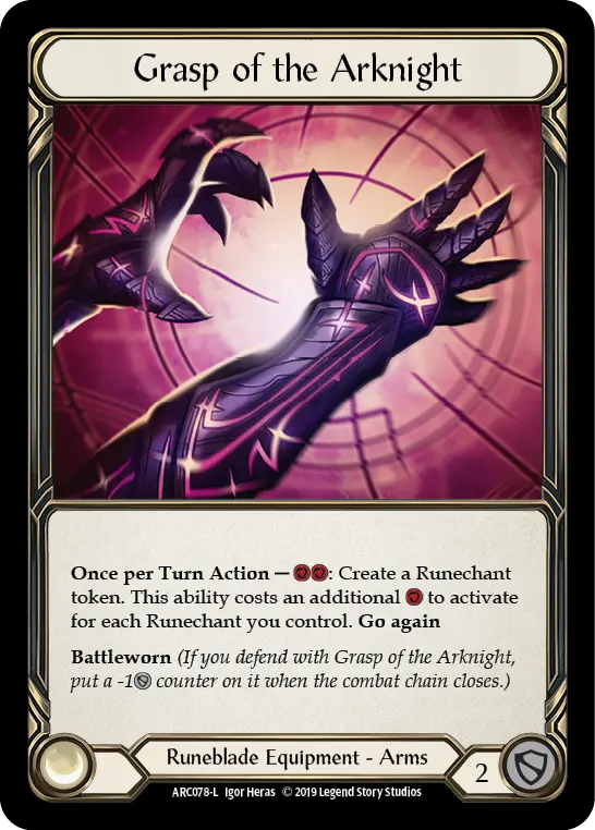 Grasp of the Arknight ARC078-CF - Arcane Rising - Flesh and blood card