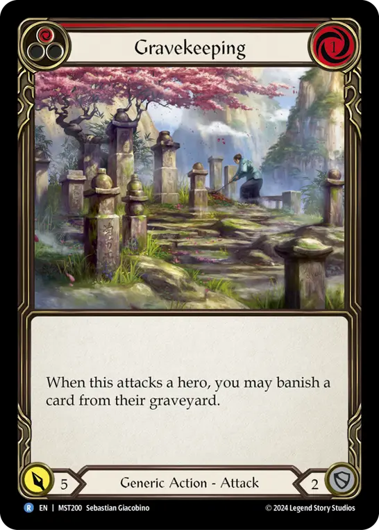 Gravekeeping RED MST200 - Part the Mistveil - Flesh and blood card