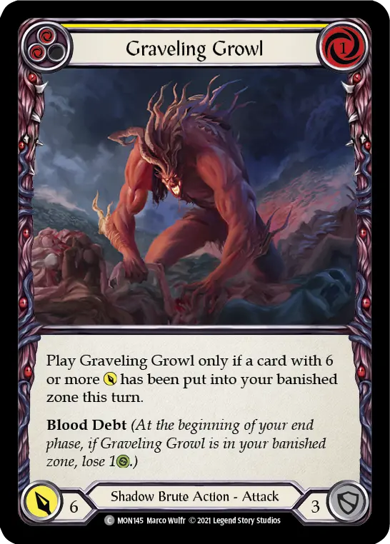 Graveling Growl YELLOW MON145 - Monarch - Flesh and blood card