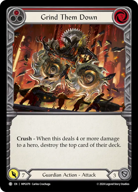 Grind Them Down RED MPG079 - Mastery Pack Guardian - Flesh and blood card
