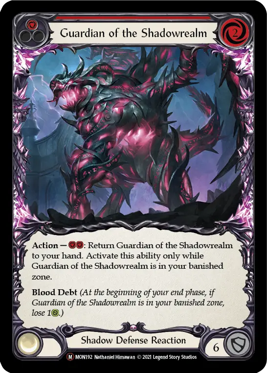 Guardian of the Shadowrealm RED U-MON192-RF - Monarch - Unlimited - Flesh and blood card