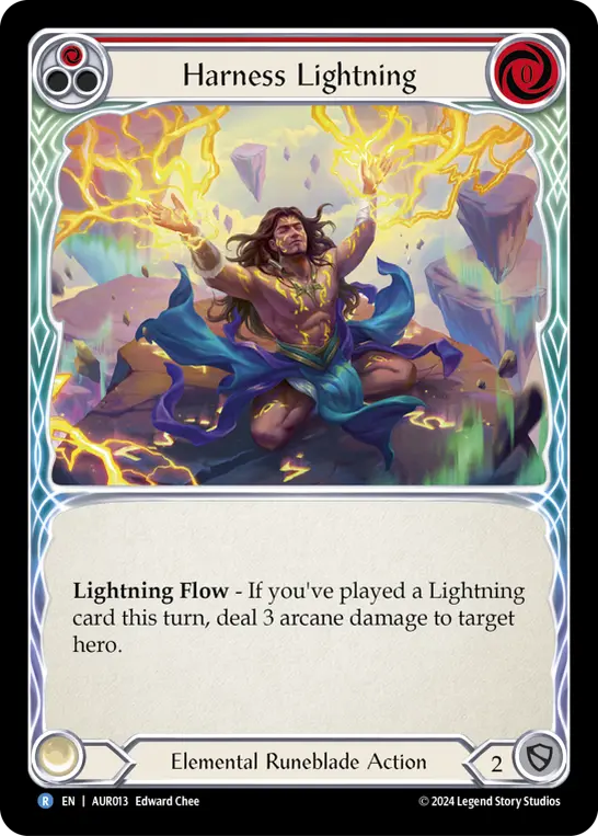 Harness Lightning RED AUR013 - 1st Strike - Aurora - Flesh and blood card