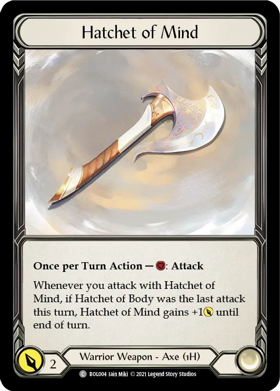 Hatchet of Mind BOL004 - Boltyn - Blitz Deck - Flesh and blood card