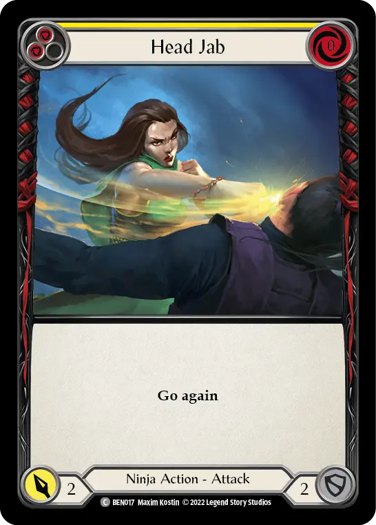 Head Jab YELLOW BEN017 - Benji - Blitz Deck - Flesh and blood card