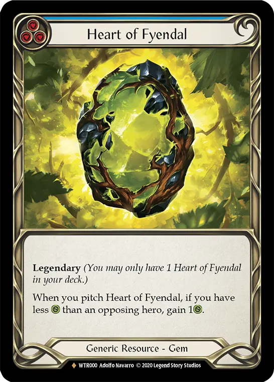 Heart of Fyendal BLUE R-WTR000-RF - Welcome to Rathe - Unlimited Revised - Flesh and blood card