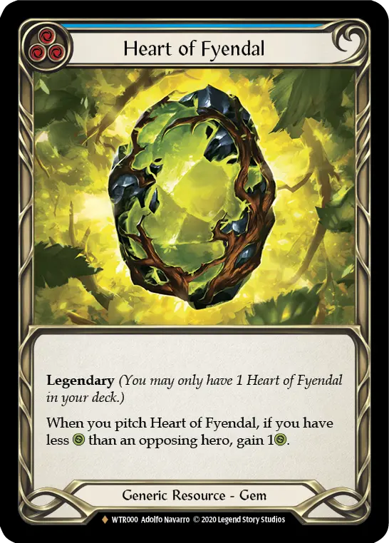 Heart of Fyendal BLUE U-WTR000-RF - Welcome to Rathe - Unlimited - Flesh and blood card