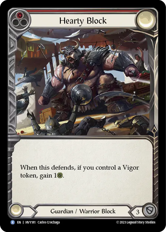Hearty Block RED HVY181 - Heavy Hitters - Flesh and blood card