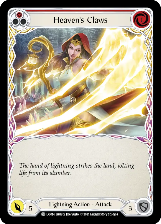 Heaven's Claws RED LXI014 - Lexi - Blitz Deck - Flesh and blood card
