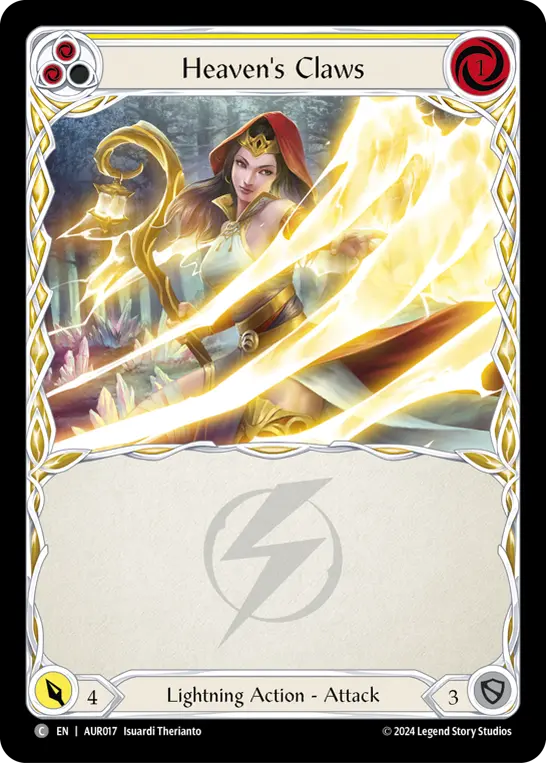 Heaven's Claws YELLOW AUR017 - 1st Strike - Aurora - Flesh and blood card
