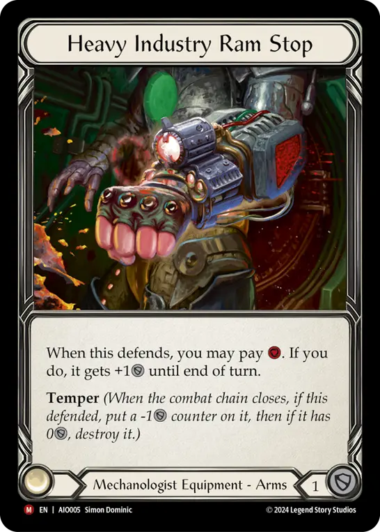 Heavy Industry Ram Stop AIO005-RF - Armory Deck - Dash I/O - Flesh and blood card