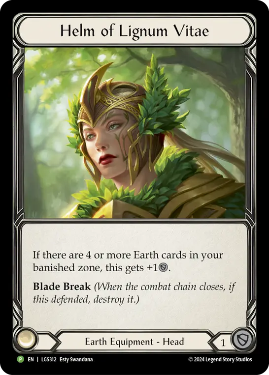 Helm of Lignum Vitae LGS312-RF - Pre-release - Rosetta - Flesh and blood card