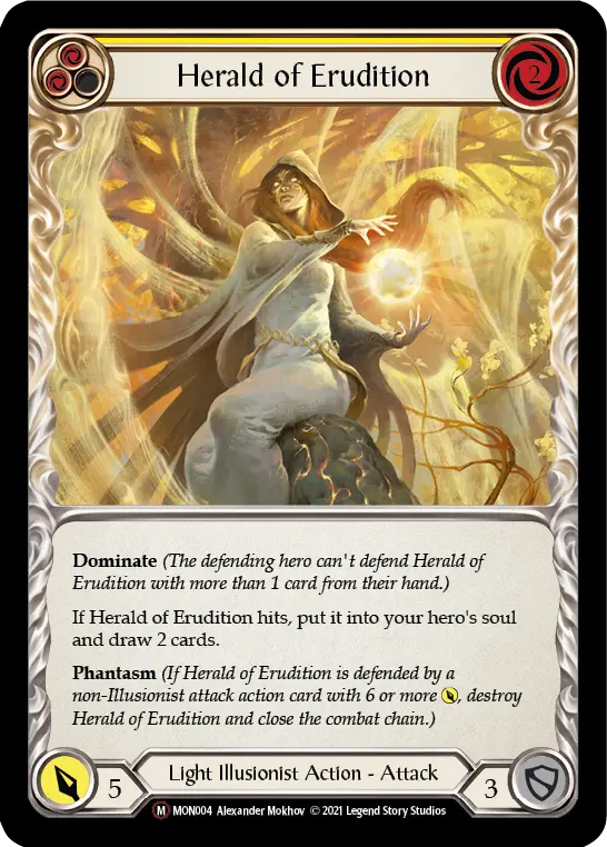 Herald of Erudition YELLOW U-MON004-RF - Monarch - Unlimited - Flesh and blood card