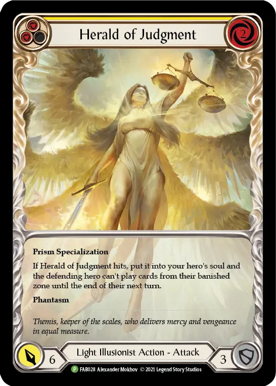 Herald of Judgment YELLOW FAB028-RF - Judge Support - 2021 - Flesh and blood card
