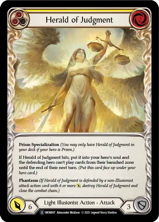 Herald of Judgment YELLOW U-MON007-RF - Monarch - Unlimited - Flesh and blood card