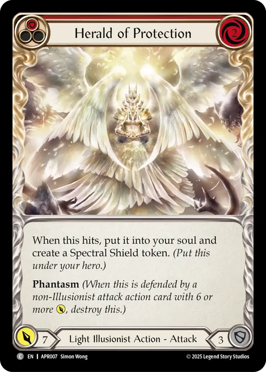 Herald of Protection RED APR007 - Armory Deck Legends - Prism Sculptor of Arc Light - Flesh and blood card