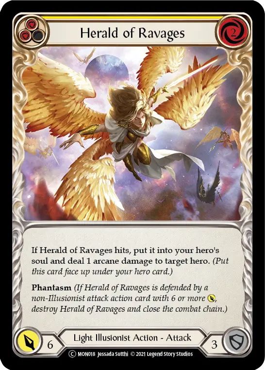 Herald of Ravages YELLOW U-MON018-RF - Monarch - Unlimited - Flesh and blood card