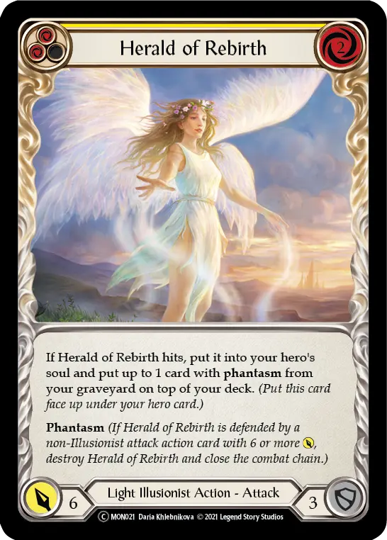 Herald of Rebirth YELLOW U-MON021-RF - Monarch - Unlimited - Flesh and blood card