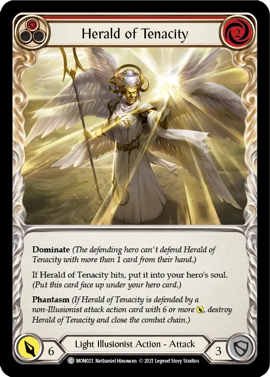 Herald of Tenacity RED MON023 - Monarch - Flesh and blood card