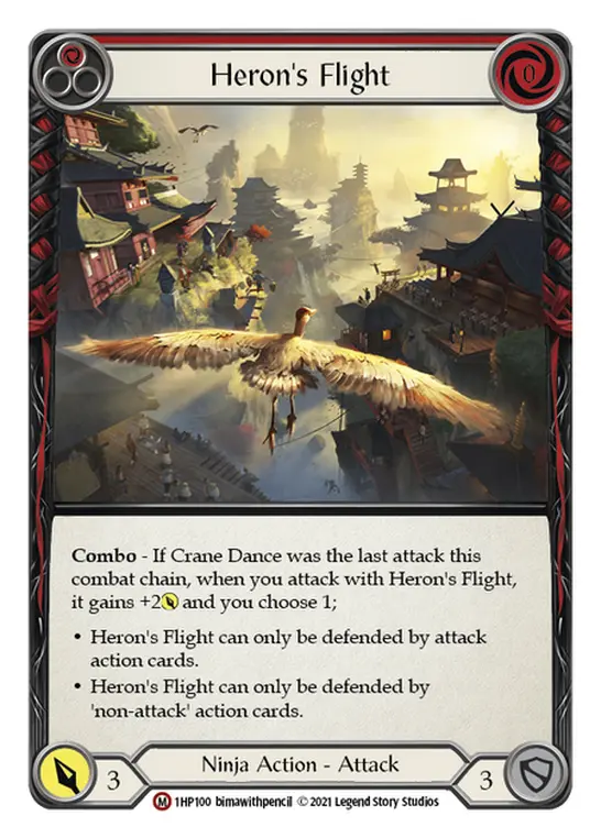 Heron's Flight RED 1HP100 - History Pack 1 - Flesh and blood card
