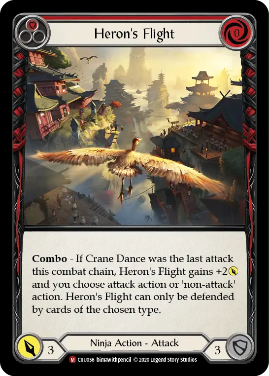 Heron's Flight RED CRU056 - Crucible of War - Flesh and blood card