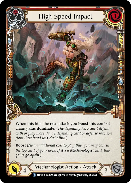 High Speed Impact RED 1HD010 - Dash - Blitz Deck - Flesh and blood card